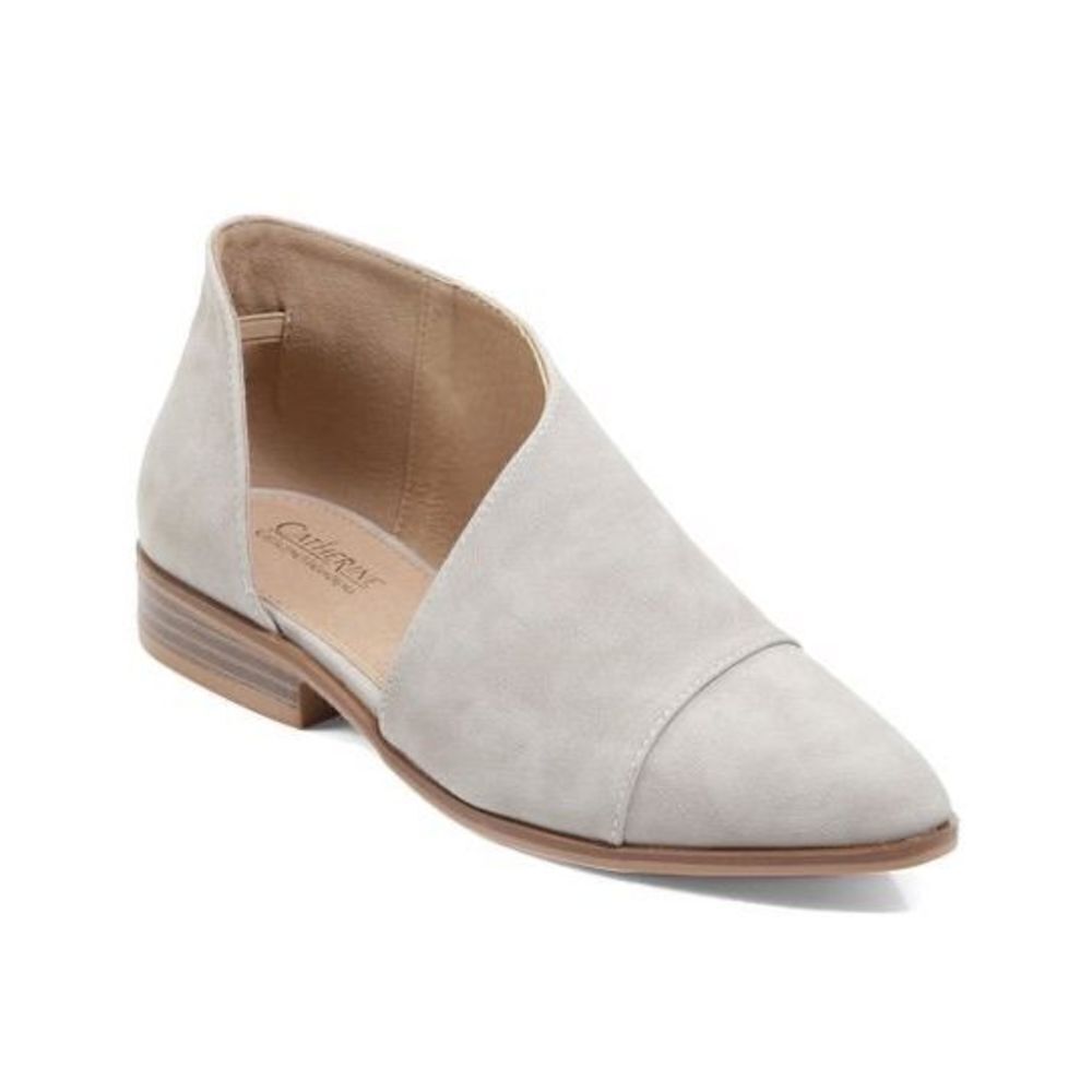NEW‎ Catherine Malandrino Zwan D’orsay Flat in Light Grey Size 6